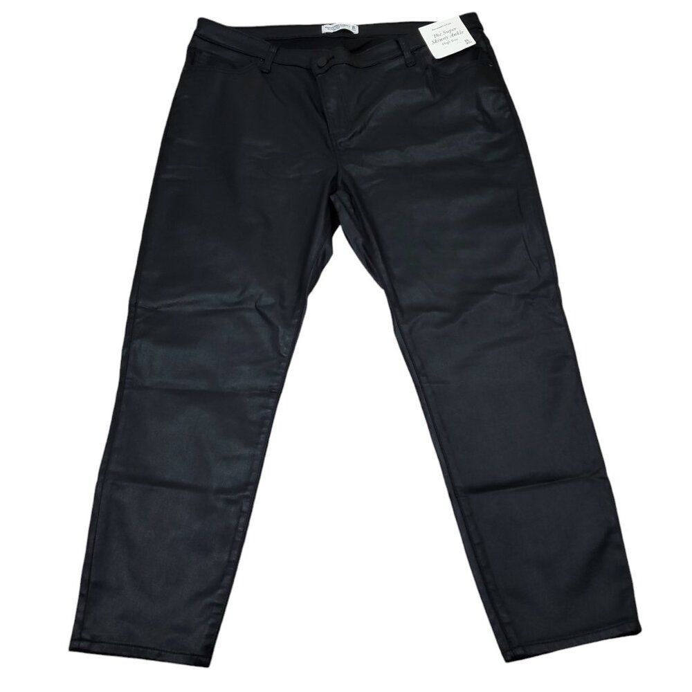 Abercrombie and Fitch Black Coated Super Skinny Jeans
